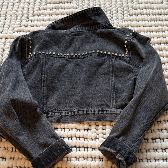 Studded Black Denim Jacket - Picture 4 of 4